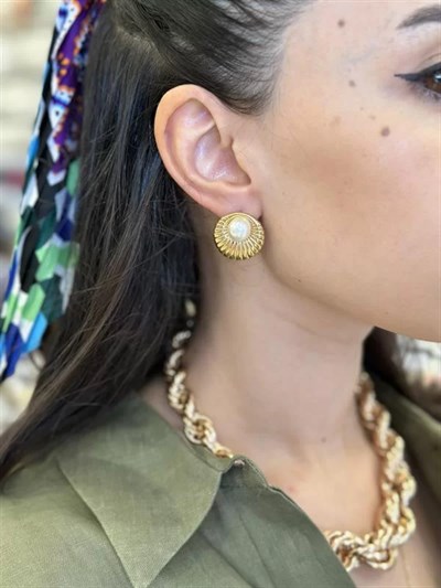 İnci Küpe - Altın