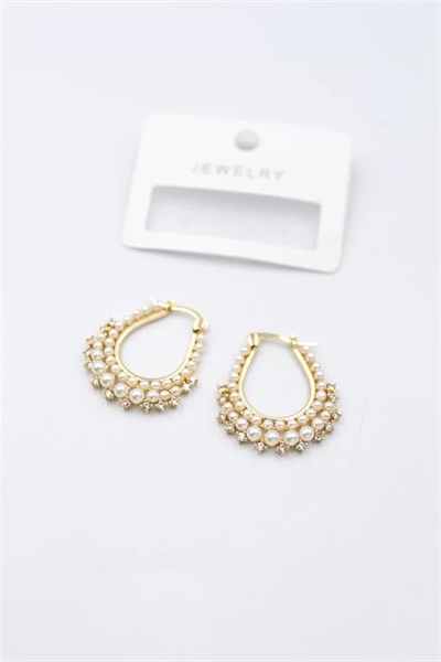 İncili Küpe - Altın