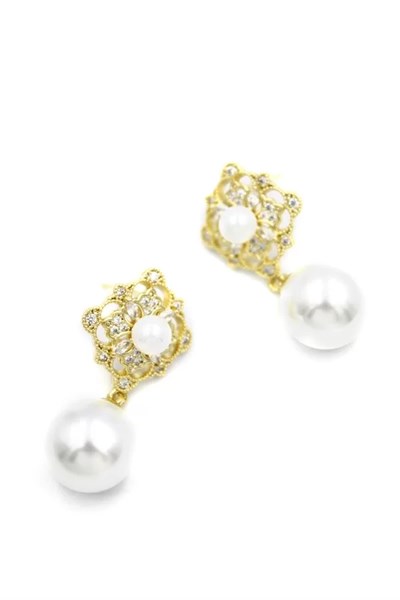 İncili Küpe - Altın