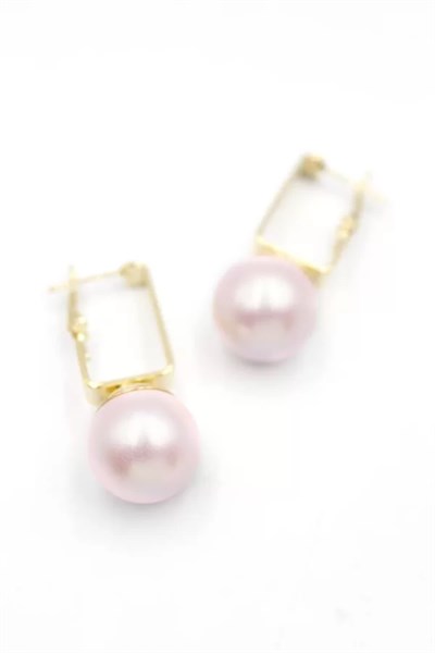 İncili Küpe - Pembe