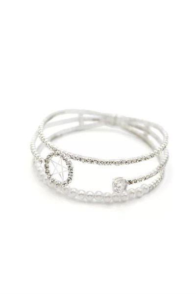 İncili Su Yolu Bileklik - Gümüş