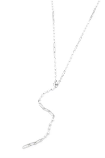 İncili Y Kolye - Gümüş