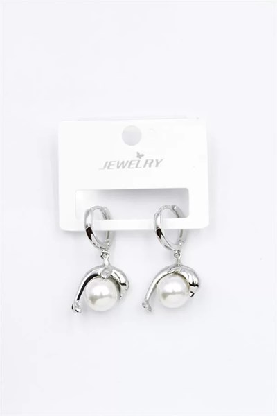 İncili Yunus Küpe - Gümüş