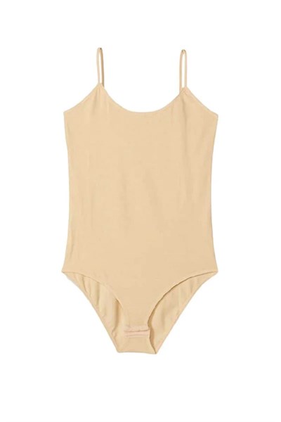 İp Askılı Kadın Çıtçıtlı Body Ten Rengi