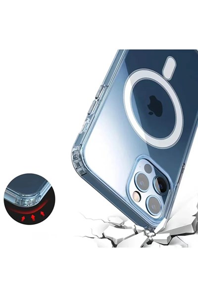 Iphone 11 Pro Kılıf Kamera Lens Korumalı Magsafe Destekli Şeffaf Darbe Emici Sert Kapak