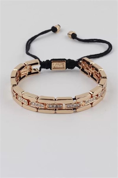 İpli Çelik Bileklik - Altın