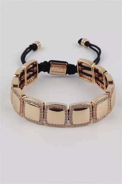 İpli Çelik Bileklik - Altın