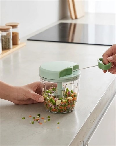 İpli Manuel Sebze Doğrayıcı 5 Bıçaklı Pratik Mutfak Rondosu