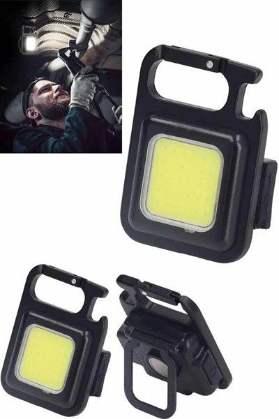 Işıldak USB Şarjlı Cep El Feneri Taşınabilir Mini Led Işık Çok Fonksiyonlu