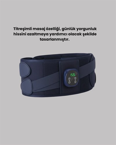 Isıtmalı Masaj Kemeri Dijital Ekranlı Bel Çevresi 100 cm Altı Uyumlu
