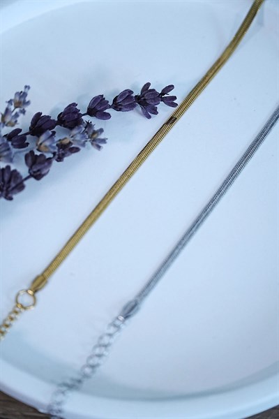 İtalyan Tasarım Çelik Çift Bileklik Unisex Altın Gümüş Renk, Kararmaz 2 Adet