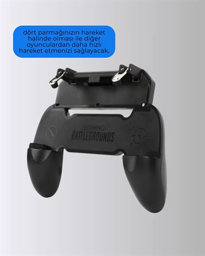 Joystick ve Parmak Tetikleyicili Mobil Oyun Gamepad Tutucu
