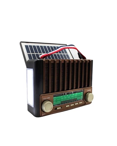 KTF-1428 Solar Enerjiyle Şarj Olabilen Bluetooth Nostalji Hoparlör – Taşınabilir, Güçlü Ses, MP3 Okuyucu