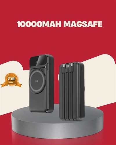 Kablosuz 15W Şarj Destekli 10000 mAh Taşınabilir Powerbank – Hızlı Şarj Özellikli