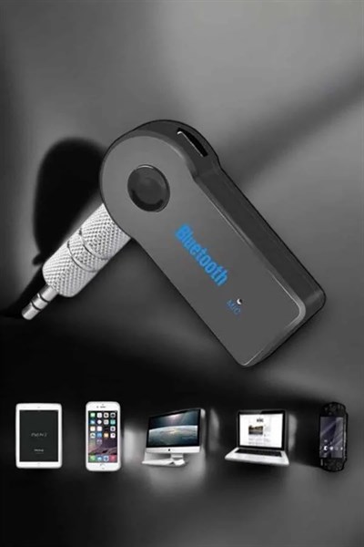 Kablosuz Bluetooth Aux Araç Kiti Siyah Hafıza Kartlı