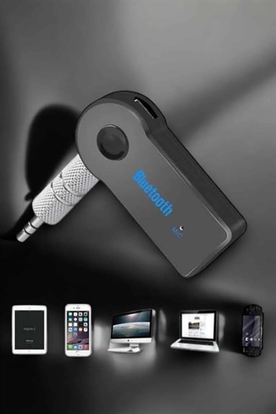 Kablosuz Bluetooth Aux Araç Kiti Siyah Hafıza Kartlı