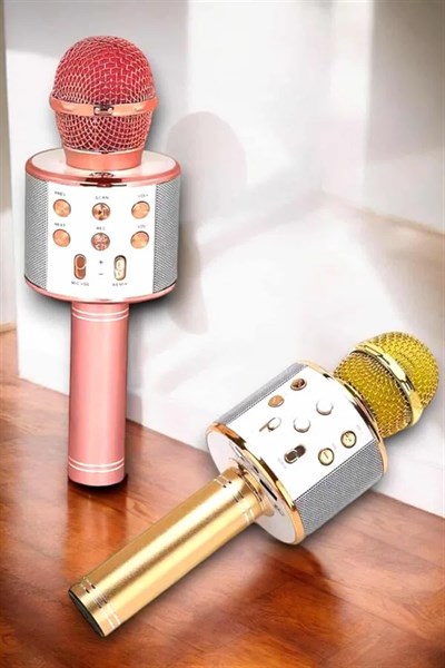 Kablosuz Bluetooth Karaoke Mikrofon USB ve AUX Girişli, Yüksek Ses Kalitesi