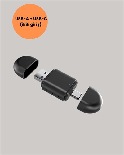 Kablosuz CarPlay Adaptörü – USB-A & Type-C Uyumlu Hızlı Bağlantı Cihazı