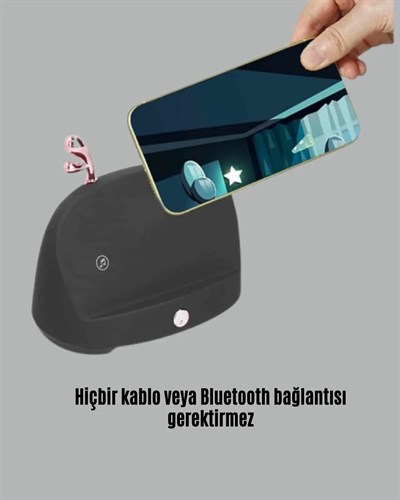 Kablosuz İndüksiyonlu Telefon Tutucu & Hoparlör – Net Ses, Kolay Kullanım