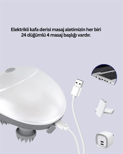 Kablosuz Kafa ve Vücut Masaj Aleti Taşınabilir Tasarım