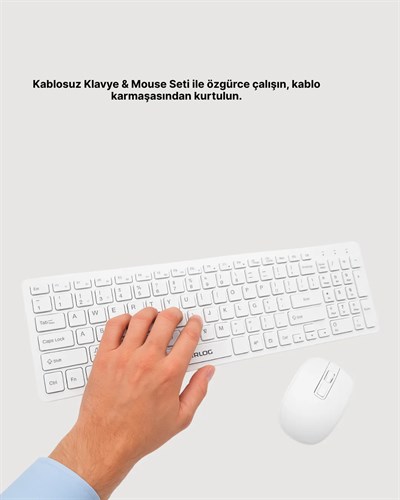 Kablosuz Klavye ve Mouse Seti - Ergonomik Tasarım, Sessiz Kullanım, Geniş Uyumluluk