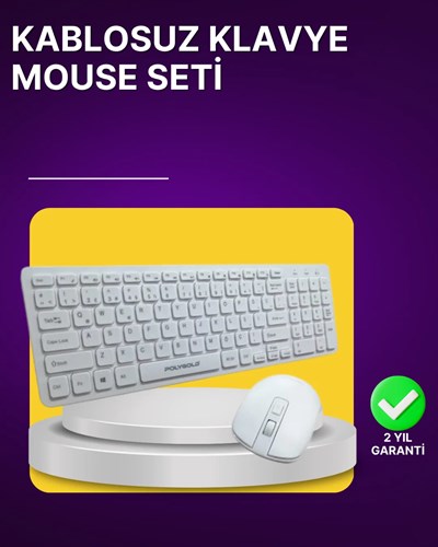 Kablosuz Klavye ve Mouse Seti - Ergonomik Tasarım, Sessiz Kullanım, Geniş Uyumluluk