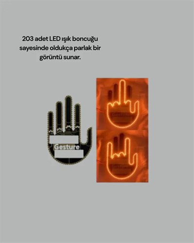 Kablosuz Kumandalı LED Jest Işığı – 3 Modlu Araba Arkası Mesaj Işığı, 203 LED ile Yüksek Parlaklık