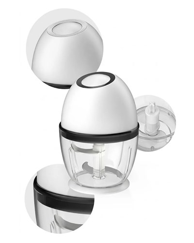 Kablosuz Mini Doğrayıcı 450 ML Şarjlı Sebze Doğrayıcı Paslanmaz Çelik Bıçaklı