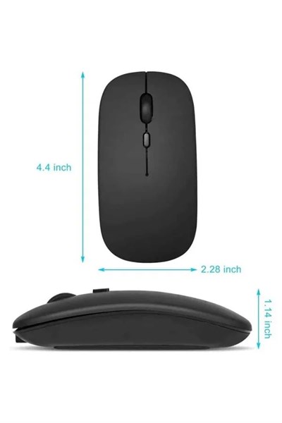 Kablosuz Mouse Fare Şarjlı Bluetooth Wireless Çift Modlu Sessiz