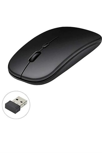 Kablosuz Mouse Fare Şarjlı Bluetooth Wireless Çift Modlu Sessiz