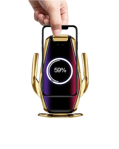 Kablosuz Şarjlı Araç Telefon Tutucu Sensörlü Otomatik Kilit 360 Derece Döner