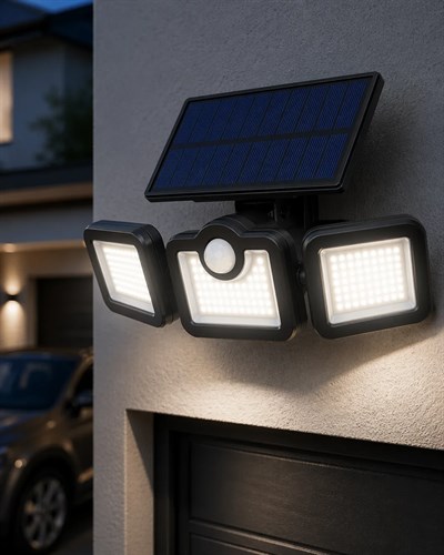 Kablosuz Solar Projektör Hareket Sensörlü Dış Cephe Lambası