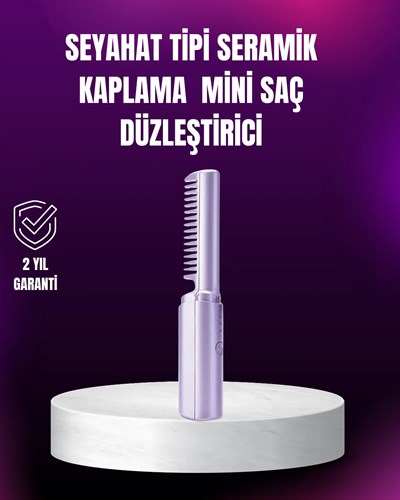 Kablosuz USB Şarjlı Saç Düzleştirici Tarak – Seyahat Boy