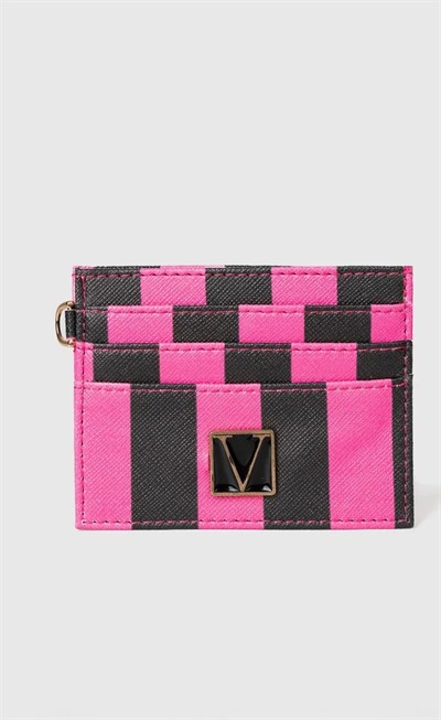 Kadın Kartlık Siyah Fuşya