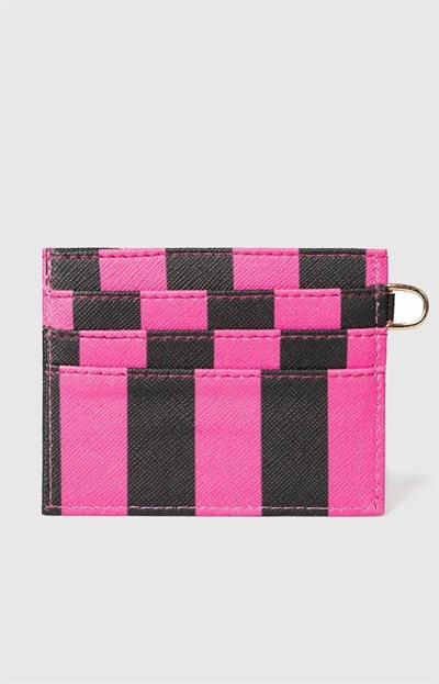 Kadın Kartlık Siyah Fuşya
