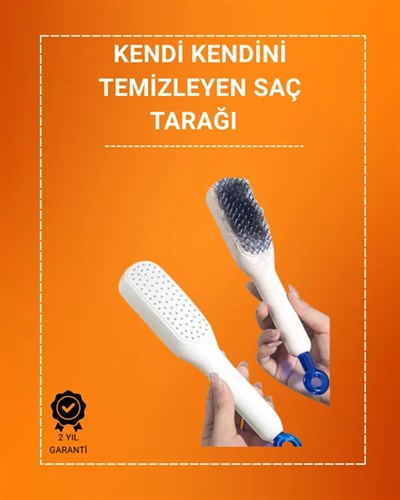 Kafa Derisi Masajlı Saç Tarağı – Kendini Temizleyen, Anti-Statik