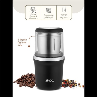 Kahve & Baharat Öğütücü 200W Çelik Bıçak 100g