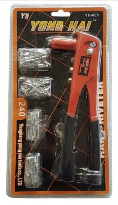 Kalınlık Tek Yönlü El Perçin Tabancası 40 Yedekli ve 4 Çeşit Perçim