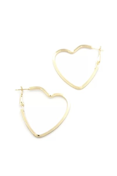 Kalp Halka Küpe - Altın