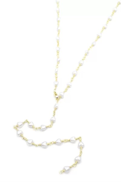 Kalp İncili Y Kolye - Altın