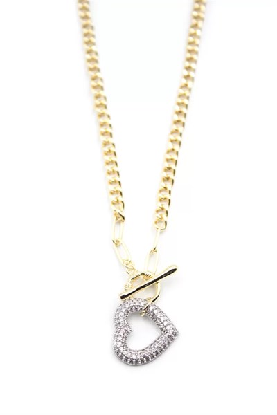 Kalp Zincir Kolye - Altın