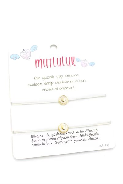 Kalpli Arkadaş İp Bileklik - Beyaz