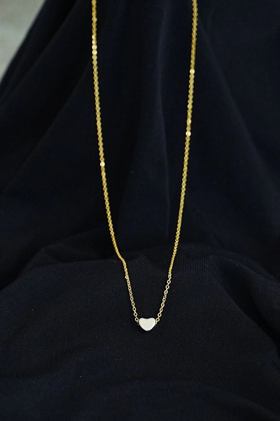 Kalpli Kolye Taşsız Gold Renk