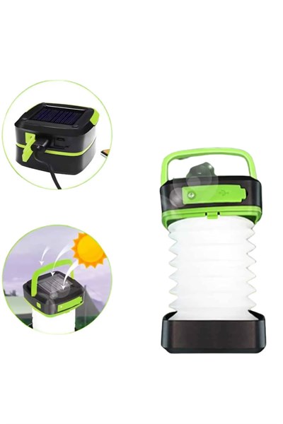 Kamp Lambası Katlanabilir Lamba Solar Şarjlı Led Lamba El Fenerli