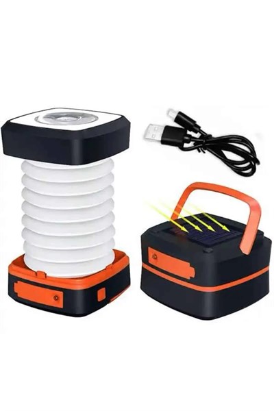 Kamp Lambası Katlanabilir Lamba Solar Şarjlı Led Lamba El Fenerli