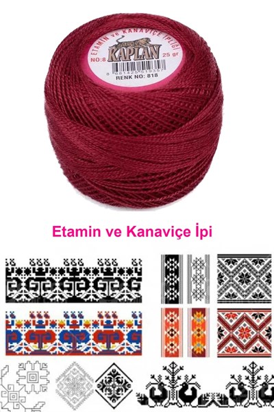Kaplan Etamin Ve Kanaviçe İpi 8 No Kod/Renk: 818 - Royaleks