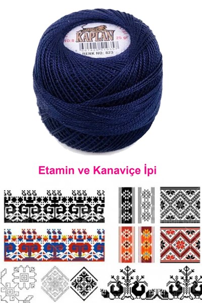 Kaplan Etamin Ve Kanaviçe İpi 8 No Kod/Renk: 823 - Royaleks