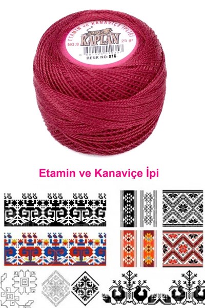 Kaplan Etamin Ve Kanaviçe İpi 8 No Kod/Renk: 816 - Royaleks