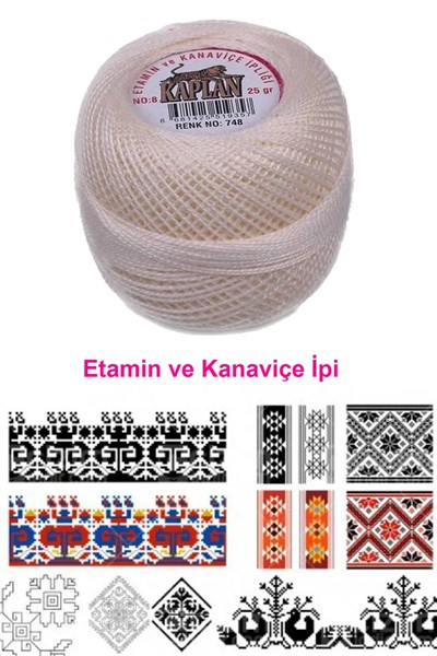 Kaplan Etamin Ve Kanaviçe İpi 8 No Kod/Renk: 748 - Royaleks