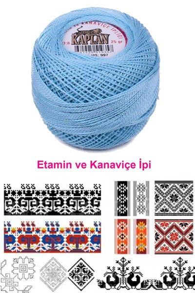 Kaplan Etamin Ve Kanaviçe İpi 8 No Kod/Renk: 997 - Royaleks